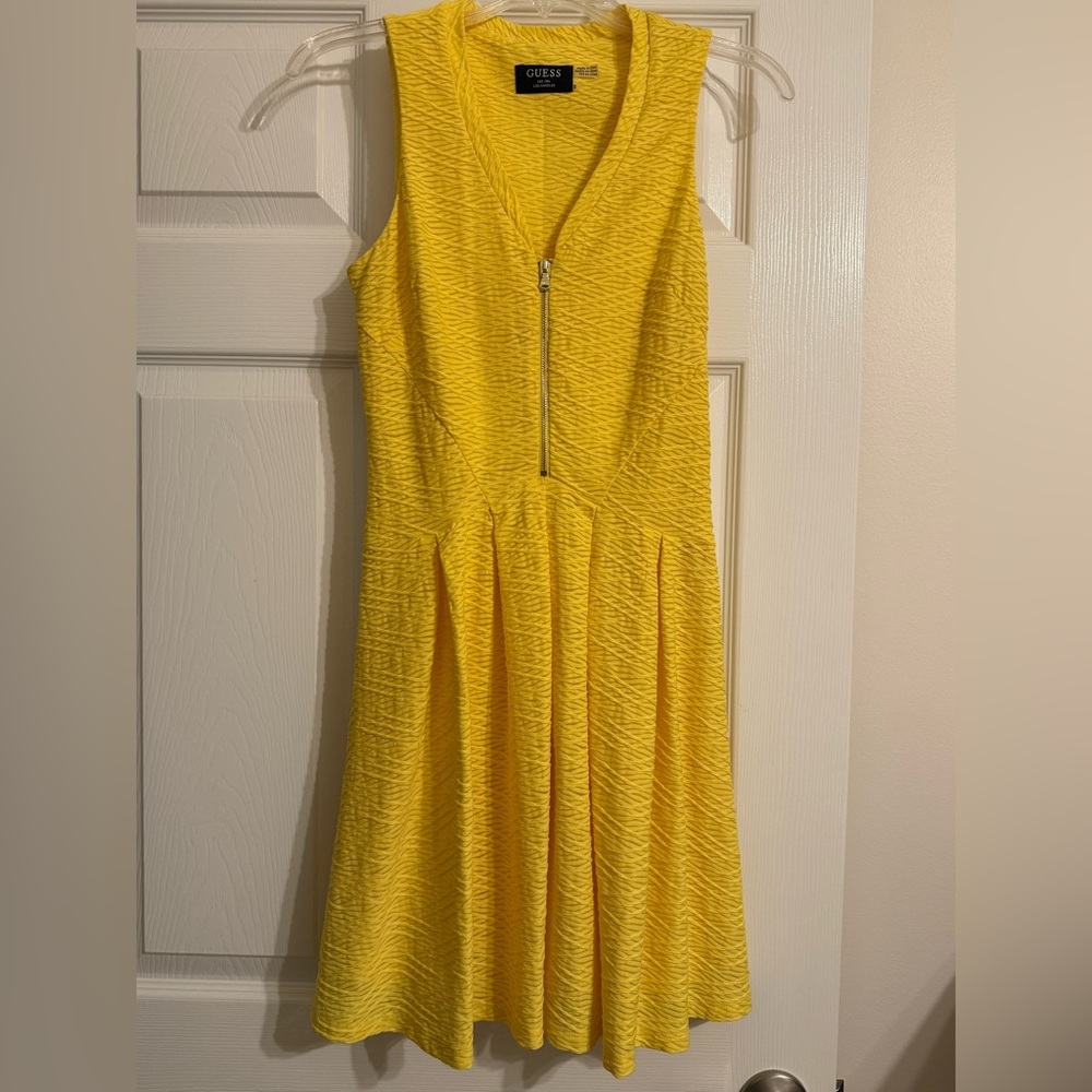 Guess Vibrant Yellow Textured Dress
